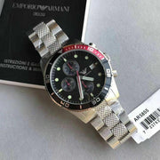  Shop Authentic Emporio Armani Chronograph Black Dial Silver Stainless Steel Watch For Men - AR5855 - Luxxuri