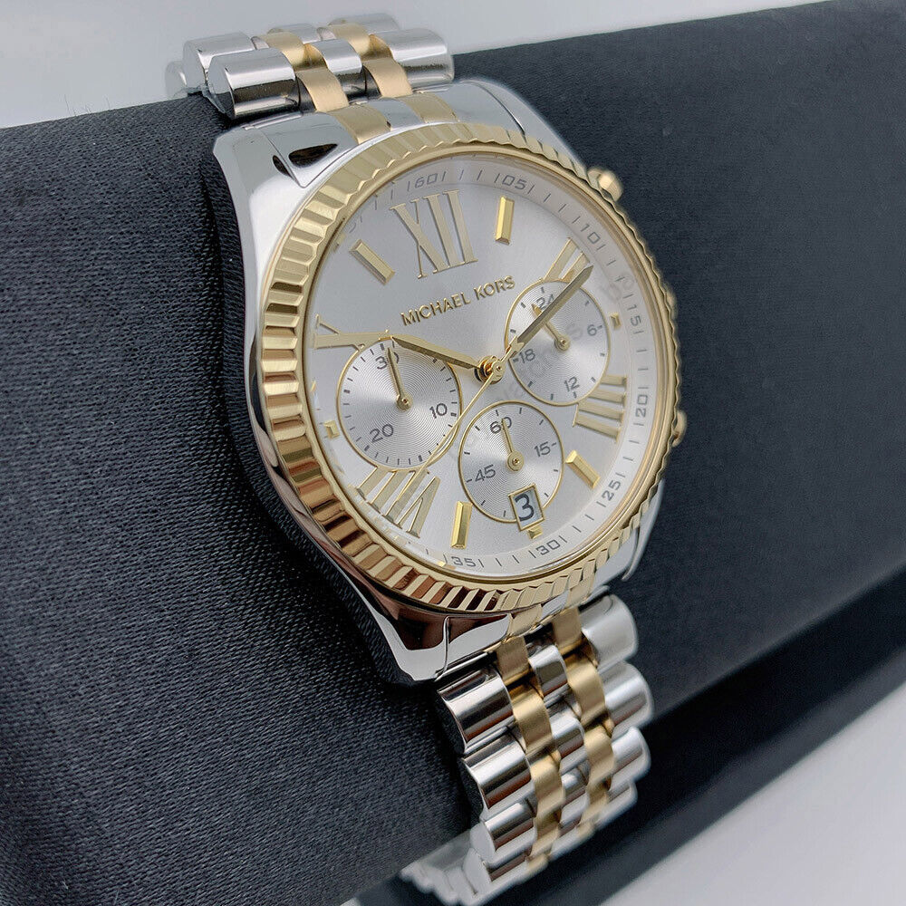  Shop Authentic Michael Kors Lexington Silver Dial Two Tone Steel Strap Watch for Women - MK5955 - Luxxuri