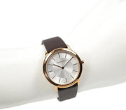  Shop Authentic Calvin Klein Minimal White Dial Brown Leather Strap Watch for Women - K3M226G6 - Luxxuri