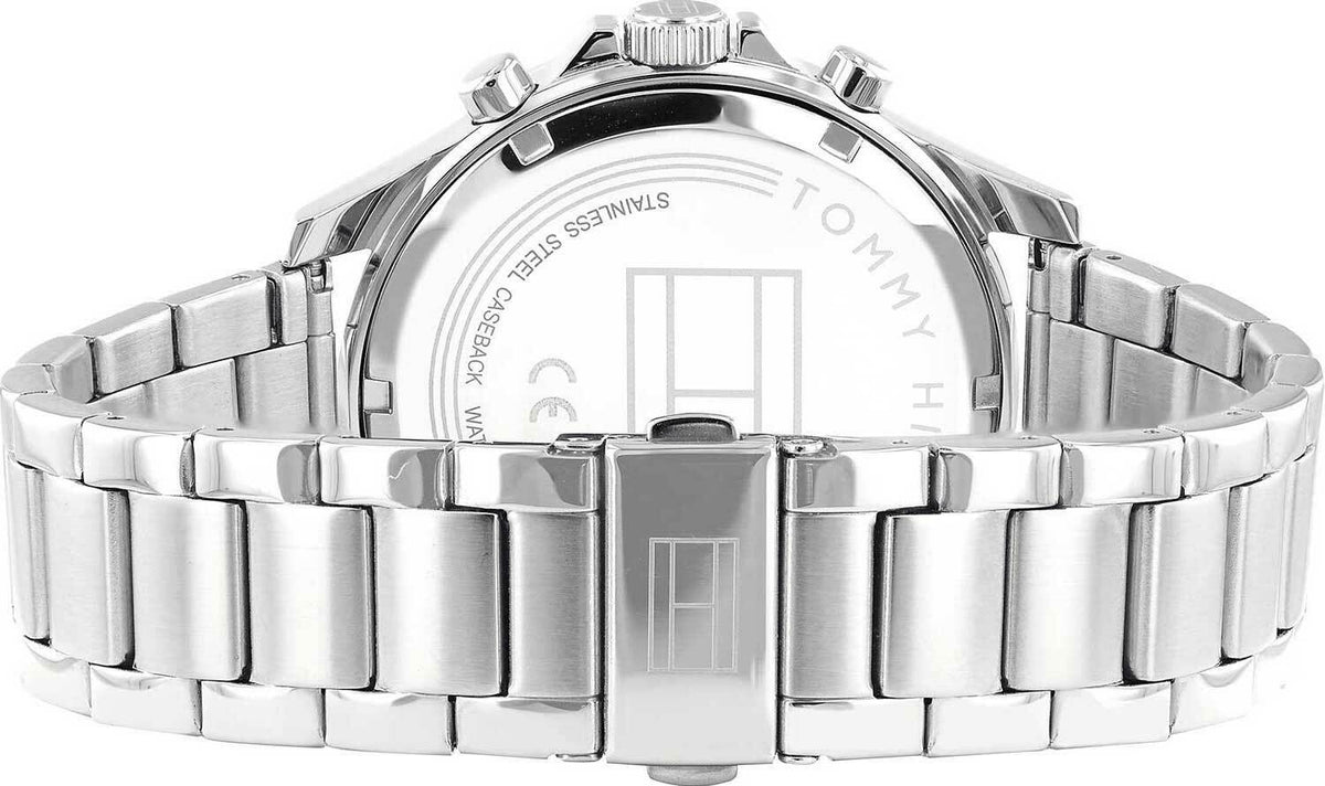  Shop Authentic Tommy Hilfiger Bank Chronograph Blue Dial Silver Steel Strap Watch for Men - 1791718 - Luxxuri