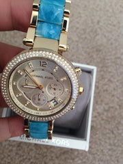  Shop Authentic Michael Kors Parker Gold Dial Two Tone Steel Strap Watch for Women - MK6364 - Luxxuri