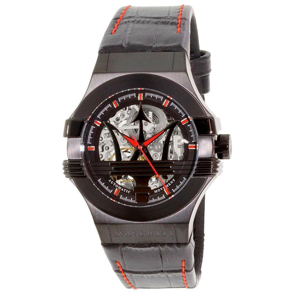  Shop Authentic Maserati Potenza Automatic Black Dial Black Leather Strap Watch For Men - R8821108008 - Luxxuri