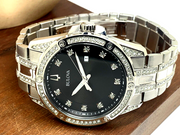  Shop Authentic Bulova Crystal Collection Black Dial Silver Steel Strap Watch for Men - 96K104 - Luxxuri