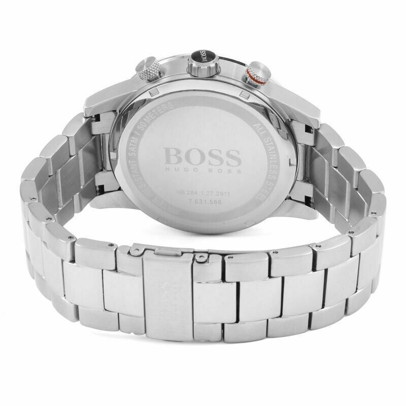  Shop Authentic Hugo Boss Rafale Chronograph Black Dial Silver Steel Strap Watch for Men - 1513509 - Luxxuri