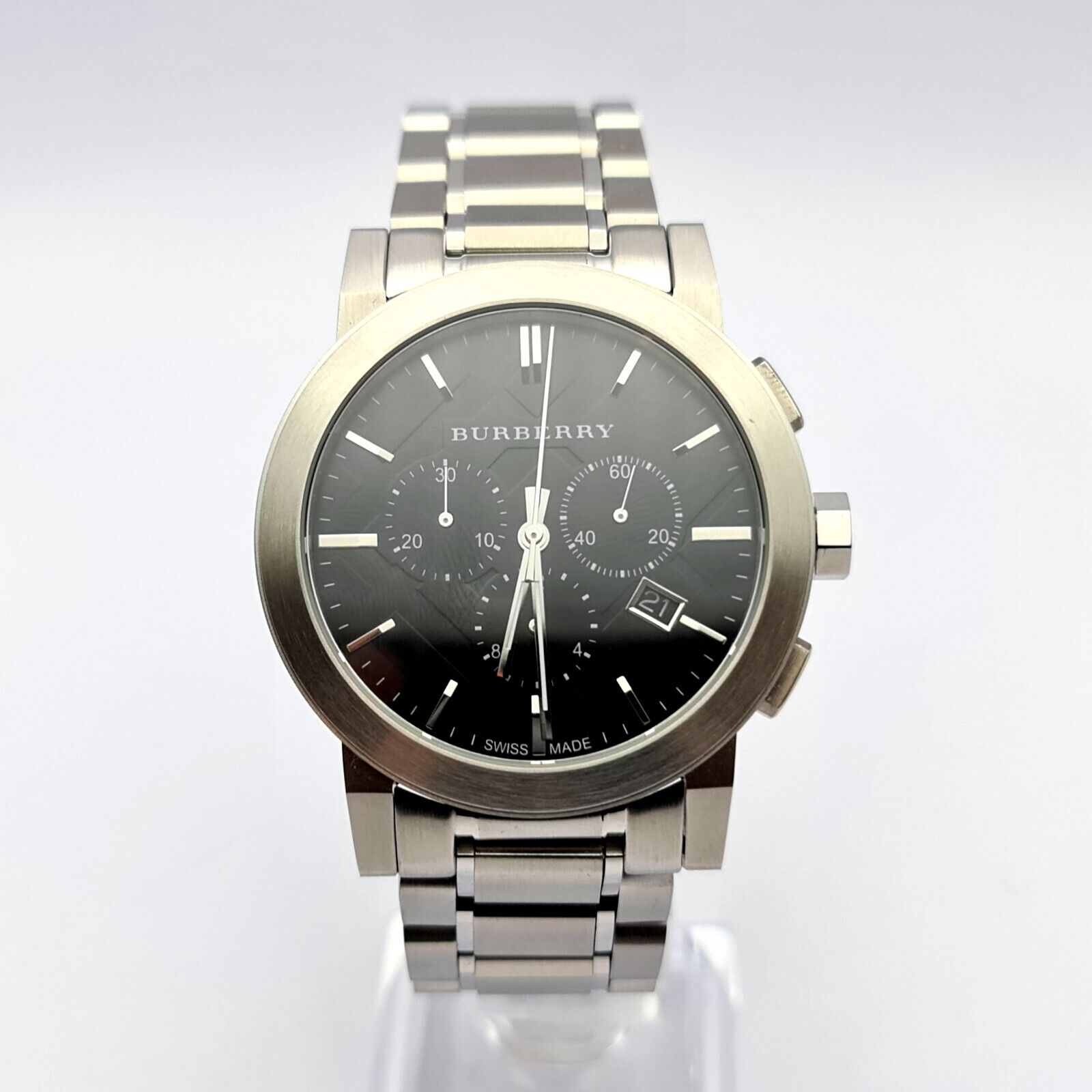  Shop Authentic Burberry The City Black Dial Silver Steel Strap Watch for Men - BU9351 - Luxxuri