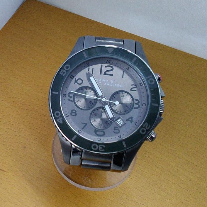  Shop Authentic Marc Jacobs Rock Chronograph Silver Dial Silver Steel Strap Watch for Men - MBM5029 - Luxxuri