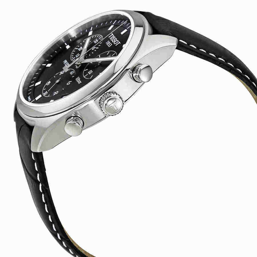  Shop Authentic Tissot PR 100 Chronograph Black Dial Black Leather Strap Watch For Men - T101.417.16.051.00 - Luxxuri