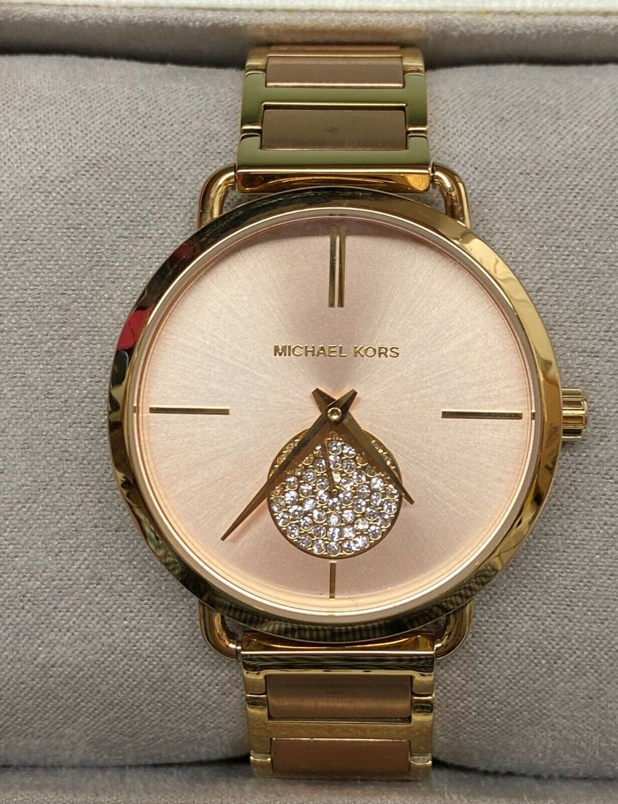  Shop Authentic Michael Kors Portia Rose Gold Dial Two Tone Steel Strap Watch for Women - MK3706 - Luxxuri