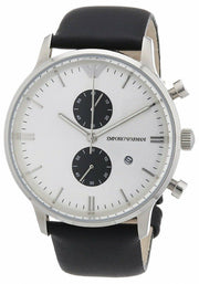  Shop Authentic Emporio Armani Gianni White Dial Black Leather Strap Watch For Men - AR0385 - Luxxuri