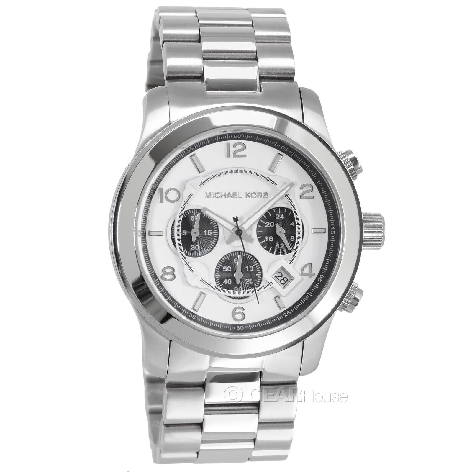 Shop Authentic Michael Kors Runway Chronograph Silver Dial Silver Steel Strap Watch for Men - MK8060 - Luxxuri