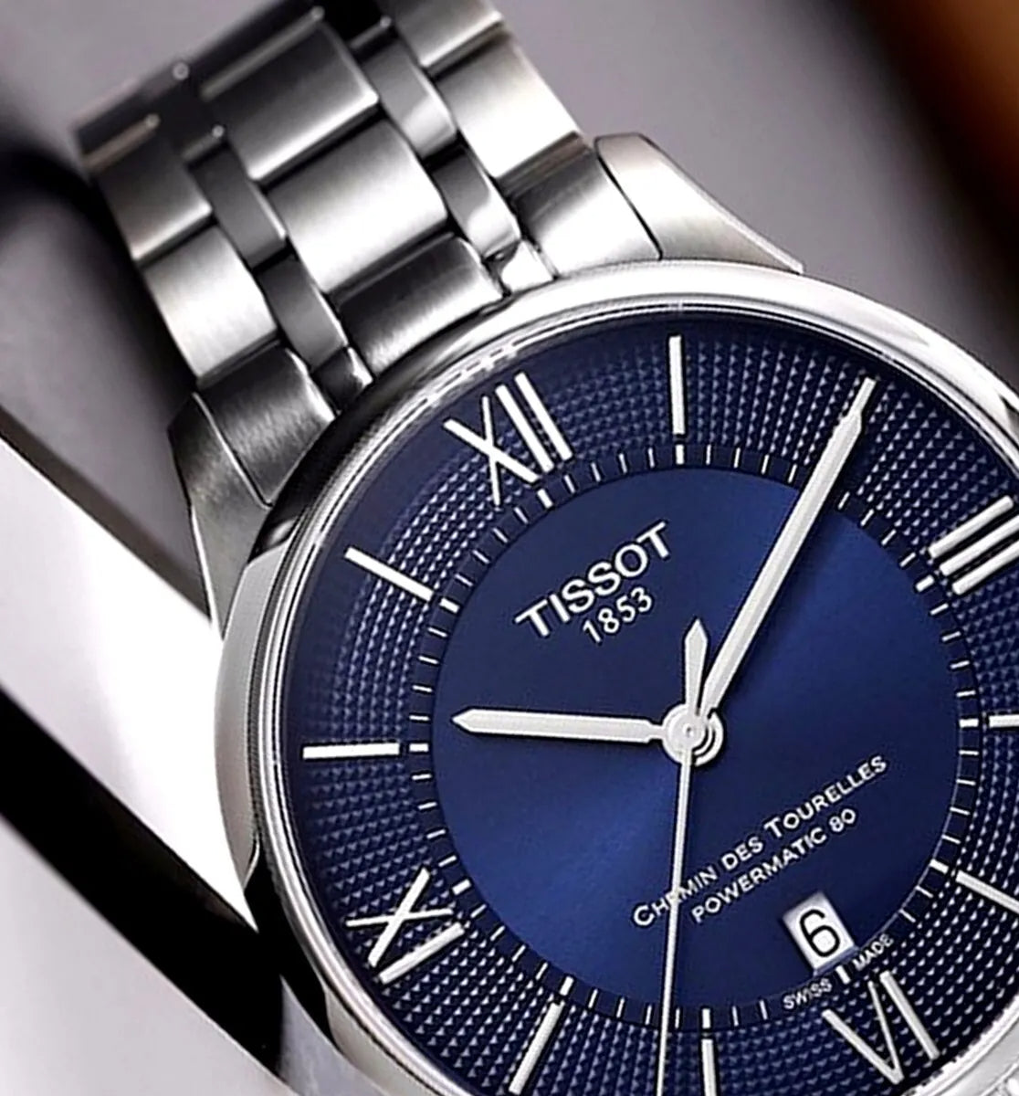 Shop Authentic Tissot Chemin Des Tourelles Powermatic 80 Blue Dial Silver Steel Strap Watch for Men - T099.407.11.048.00 - Luxxuri