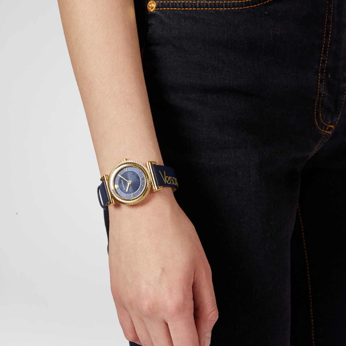  Shop Authentic Versace Greca Blue Dial Blue Leather Strap Watch for Women - VERE00218 - Luxxuri