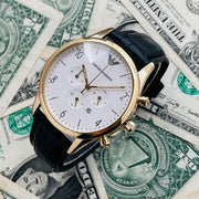  Shop Authentic Emporio Armani Classic Chronograph White Dial Black Leather Strap Watch For Men - AR1892 - Luxxuri
