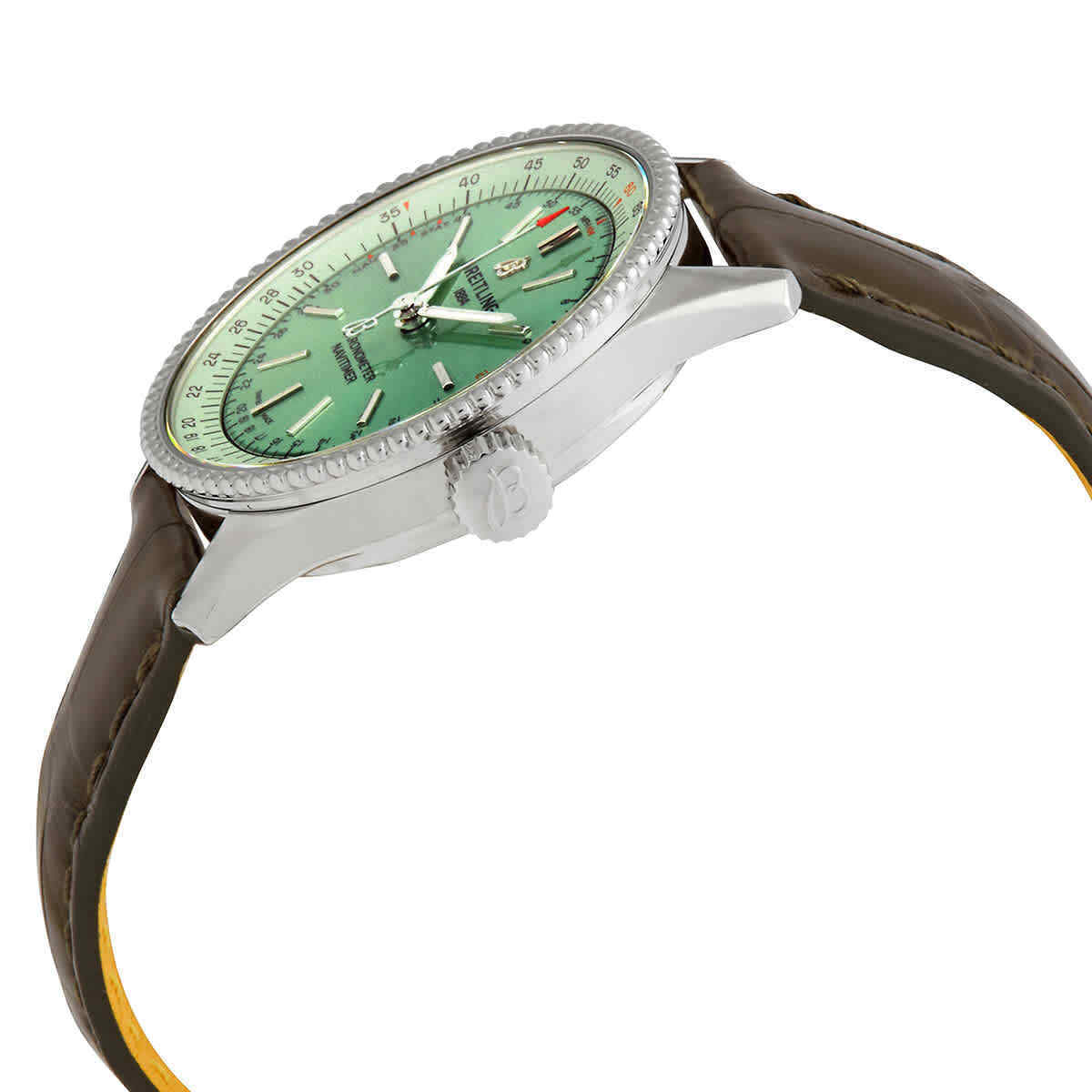  Shop Authentic Breitling Navitimer Automatic 35 Green Dial Green Leather Strap Watch for Women - A17395361L1P1 - Luxxuri