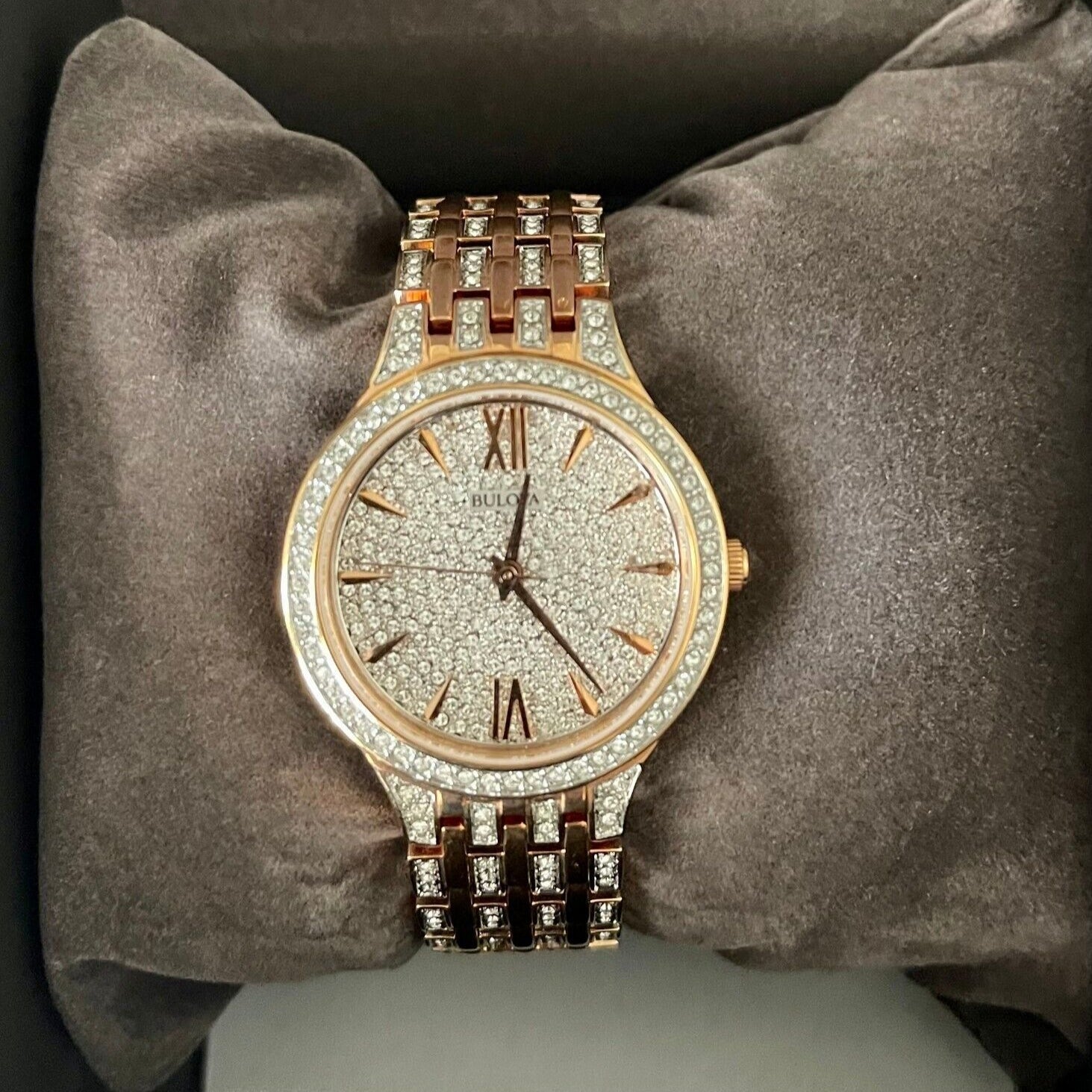  Shop Authentic Bulova Crystal Collection Silver Crystals Dial Two Tone Steel Strap Watch for Women - 98L235 - Luxxuri