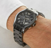  Shop Authentic Emporio Armani Valente Chronograph Black Dial Black Ceramic Strap Watch For Men - AR1400 - Luxxuri