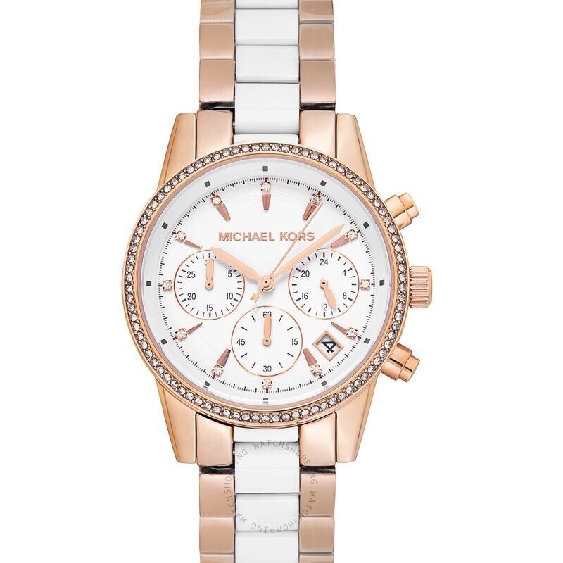  Shop Authentic Michael Kors Ritz White Dial Two Tone Steel Strap Watch for Women - MK6324 - Luxxuri