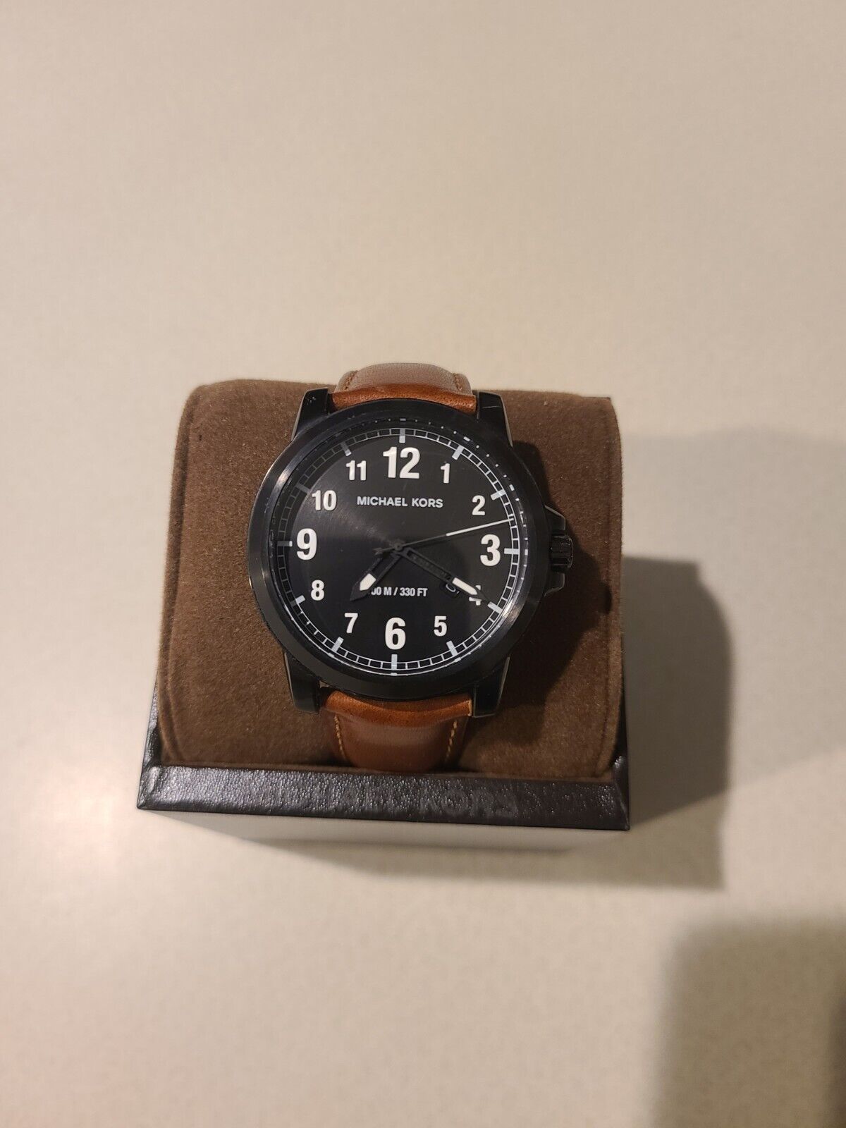  Shop Authentic Michael Kors Paxton Analog Black Dial Brown Rubber Strap Watch For Men - MK8502 - Luxxuri
