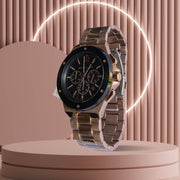  Shop Authentic Michael Kors Lennox Chronograph Black Dial Rose Gold Steel Strap Watch For Men - MK8940 - Luxxuri