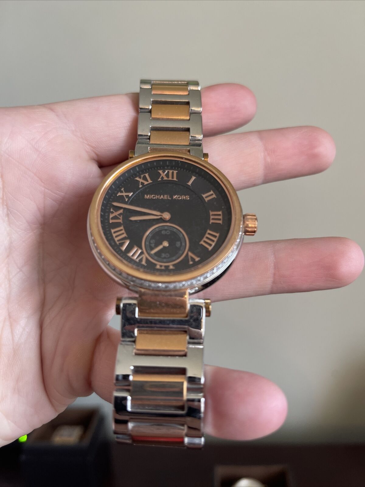  Shop Authentic Michael Kors Skylar Black Dial Two Tone Steel Strap Watch for Women - MK5957 - Luxxuri
