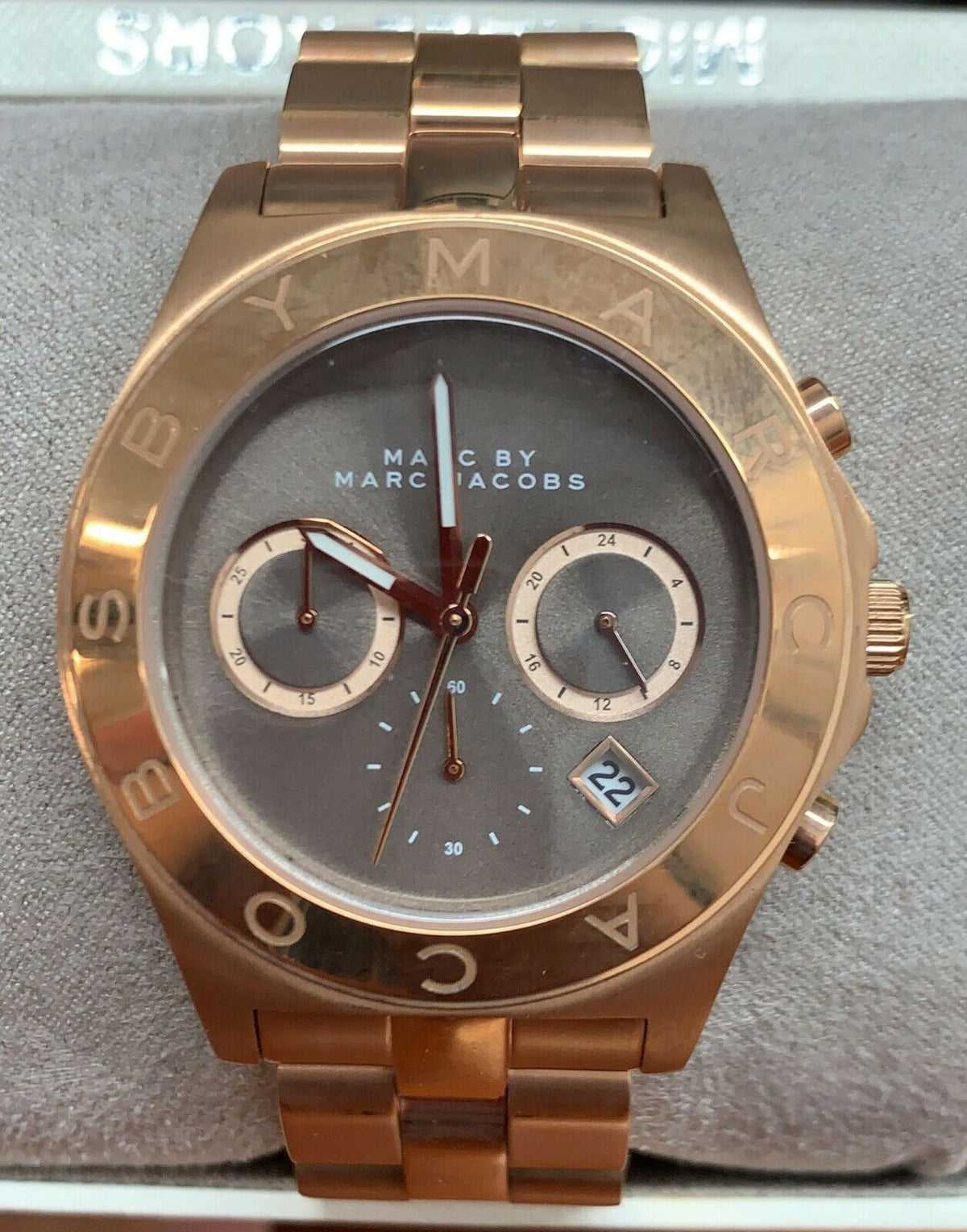  Shop Authentic Marc Jacobs Blade Chronograph Brown Dial Rose Gold Steel Strap Watch for Women - MBM3308 - Luxxuri