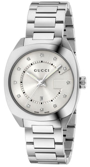  Shop Authentic Gucci GG2570 Diamonds White Dial Silver Steel Strap Watch For Women - YA142403 - Luxxuri