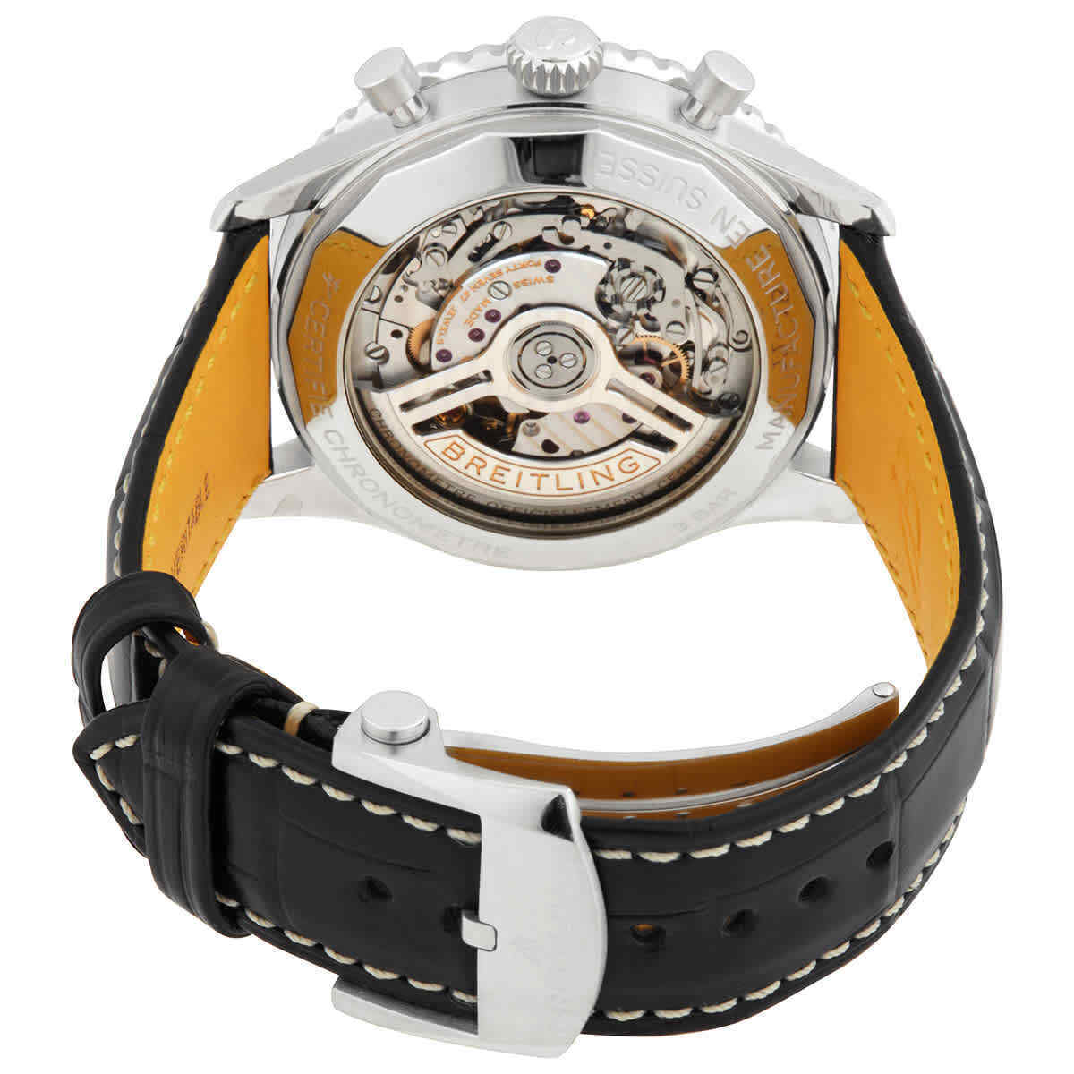  Shop Authentic Breitling Navitimer B01 Chronograph 43 Brown Dial Black Leather Strap Watch for Men - AB0138241K1P1 - Luxxuri