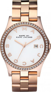  Shop Authentic Marc Jacobs Henry Diamonds White Dial Rose Gold Steel Strap Watch for Women - MBM3079 - Luxxuri