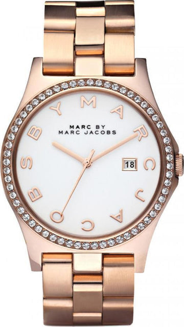  Shop Authentic Marc Jacobs Henry Diamonds White Dial Rose Gold Steel Strap Watch for Women - MBM3079 - Luxxuri
