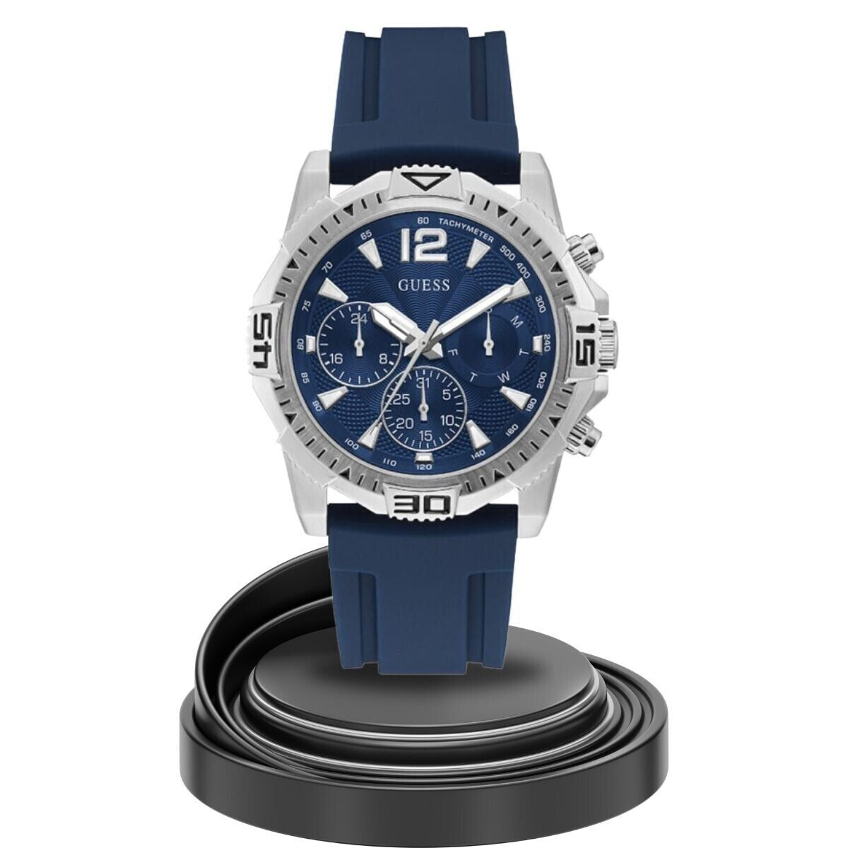  Shop Authentic Guess Commander Blue Dial Blue Rubber Strap Watch for Men - GW0211G1 - Luxxuri