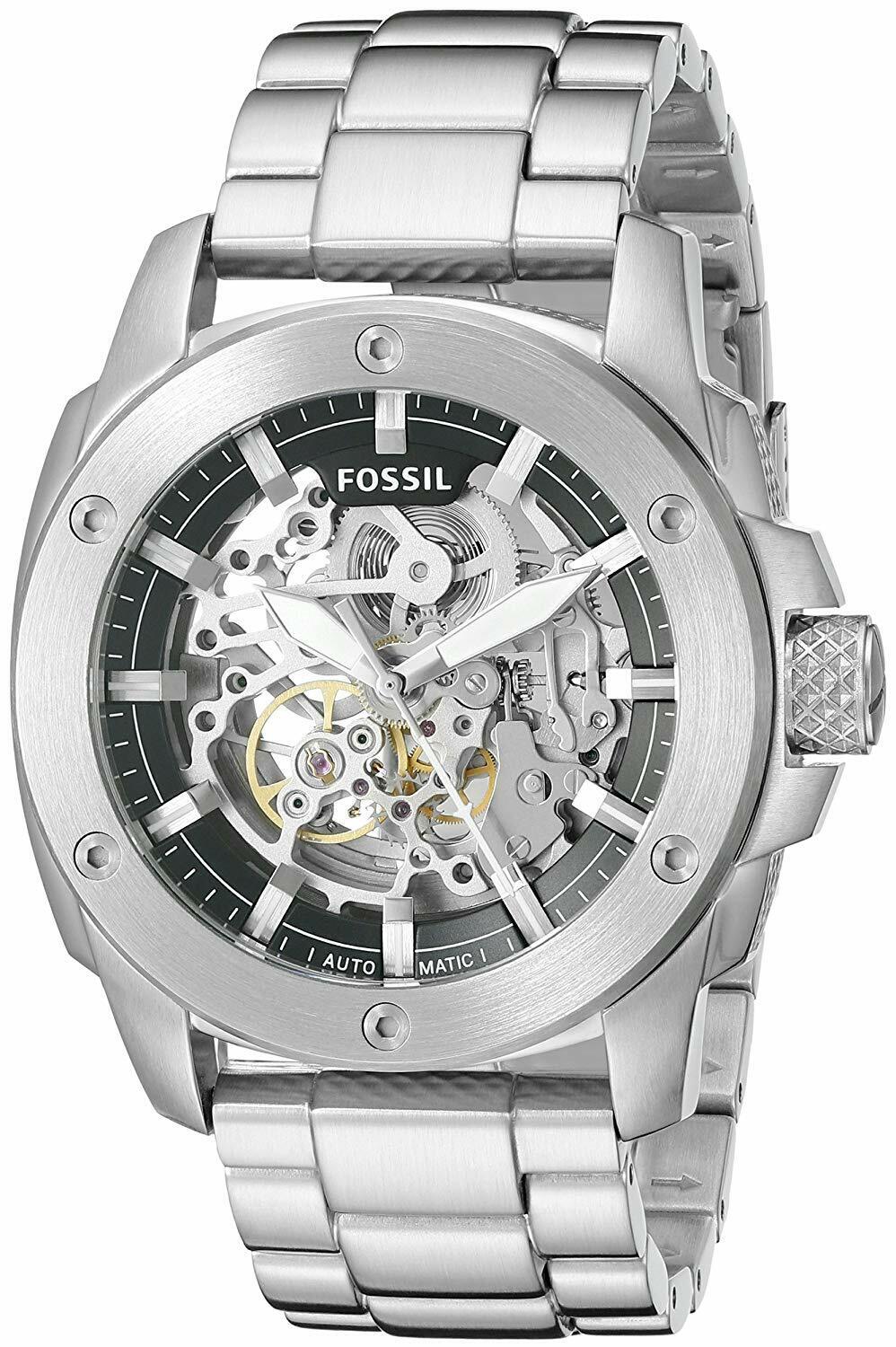  Shop Authentic Fossil Modern Machine Automatic Silver Dial Silver Steel Strap Watch for Men - ME3081 - Luxxuri
