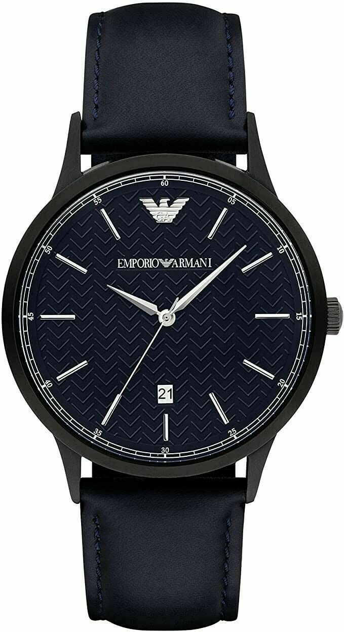  Shop Authentic Emporio Armani Renato Quartz Blue Dial Blue Leather Strap Watch For Men - AR11190 - Luxxuri
