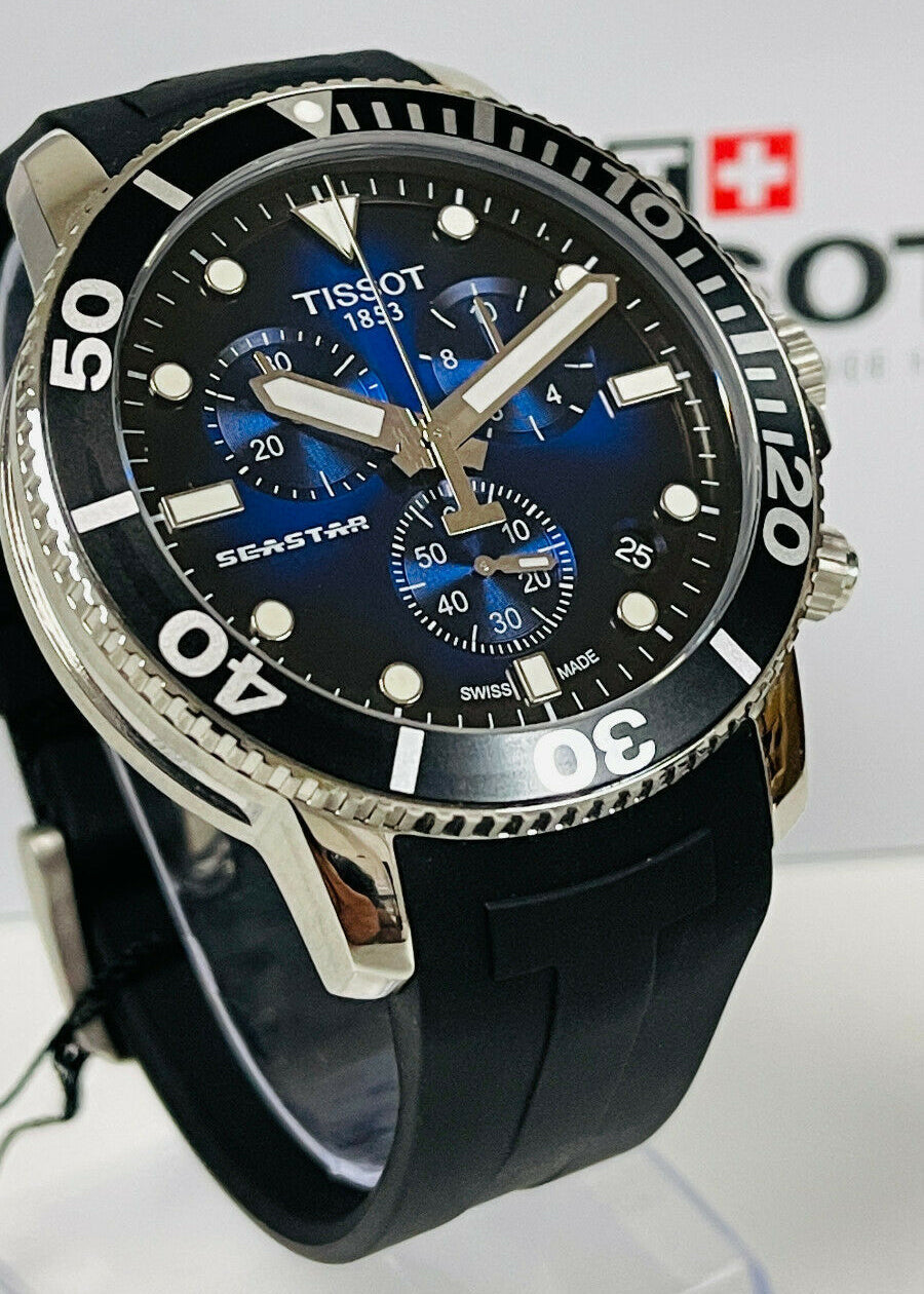  Shop Authentic Tissot Seastar 1000 Chronograph Blue Dial Black Rubber Strap Watch For Men - T120.417.17.041.00 - Luxxuri