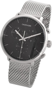  Shop Authentic Calvin Klein High Noon Chronograph Black Dial Silver Mesh Bracelet Watch for Men - K8M27121 - Luxxuri