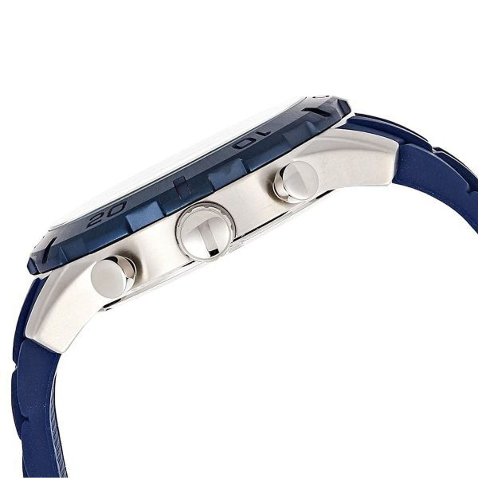  Shop Authentic Guess Caliber Chronograph White Dial Blue Rubber Strap Watch for Men - W0864G6 - Luxxuri