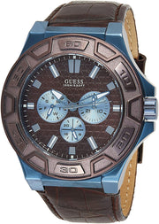  Shop Authentic Guess Force Quartz Brown Dial Brown Leather Strap Watch For Men - W0674G5 - Luxxuri