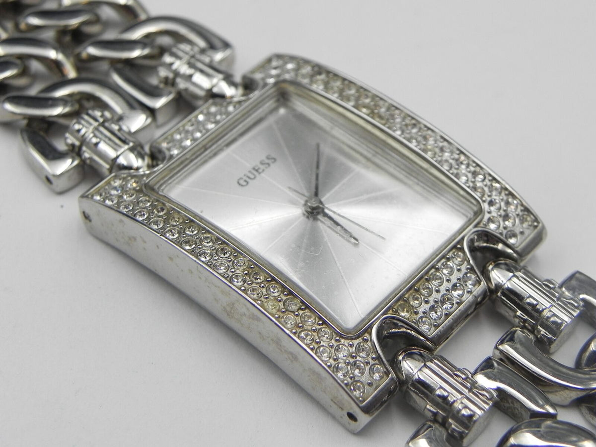  Shop Authentic Guess Mod Heavy Metal Diamonds Silver Dial Silver Steel Strap Watch for Women - W95088L1 - Luxxuri