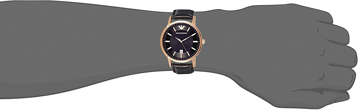  Shop Authentic Emporio Armani Renato Quartz Black Dial Black Leather Strap Watch For Men - AR2425 - Luxxuri