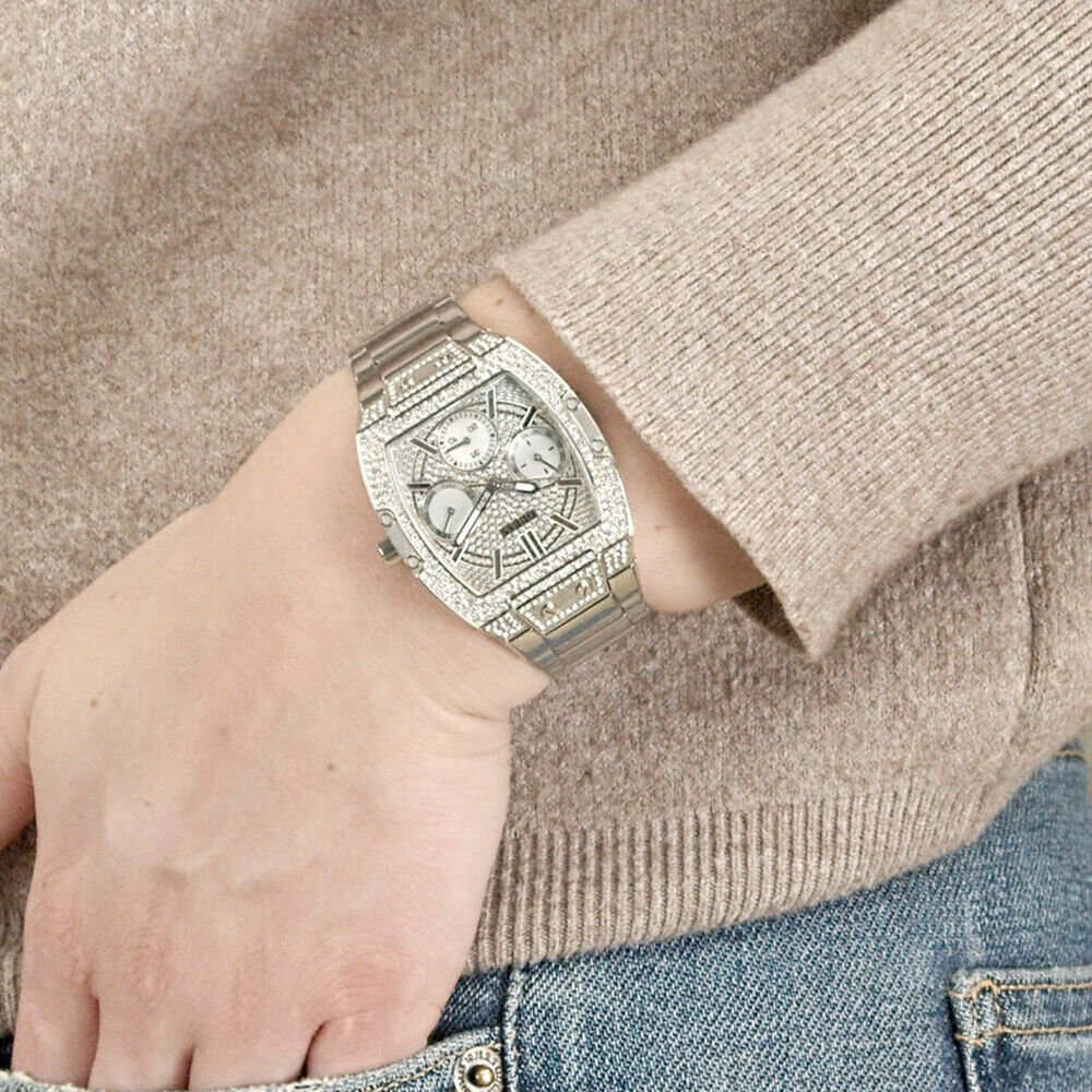  Shop Authentic Guess Raven Diamonds Silver Dial Silver Steel Strap Watch for Women - GW0104L1 - Luxxuri