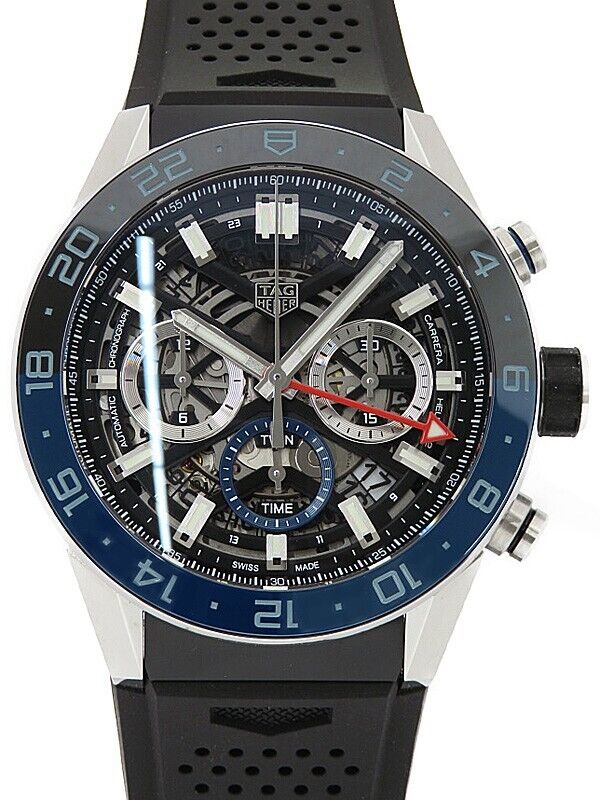  Shop Authentic Tag Heuer Carrera Automatic Chronograph Steel & Ceramic Black Dial Black Rubber Strap Watch for Men - CBG2A1Z.FT6157 - Luxxuri