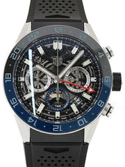  Shop Authentic Tag Heuer Carrera Automatic Chronograph Steel & Ceramic Black Dial Black Rubber Strap Watch for Men - CBG2A1Z.FT6157 - Luxxuri