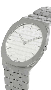  Shop Authentic Gucci 25H Quartz Silver Dial Silver Steel Strap Watch For Women - YA163402 - Luxxuri