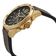  Shop Authentic Michael Kors Brecken Chronograph Black Dial Brown Leather Strap Watch For Men - MK8849 - Luxxuri