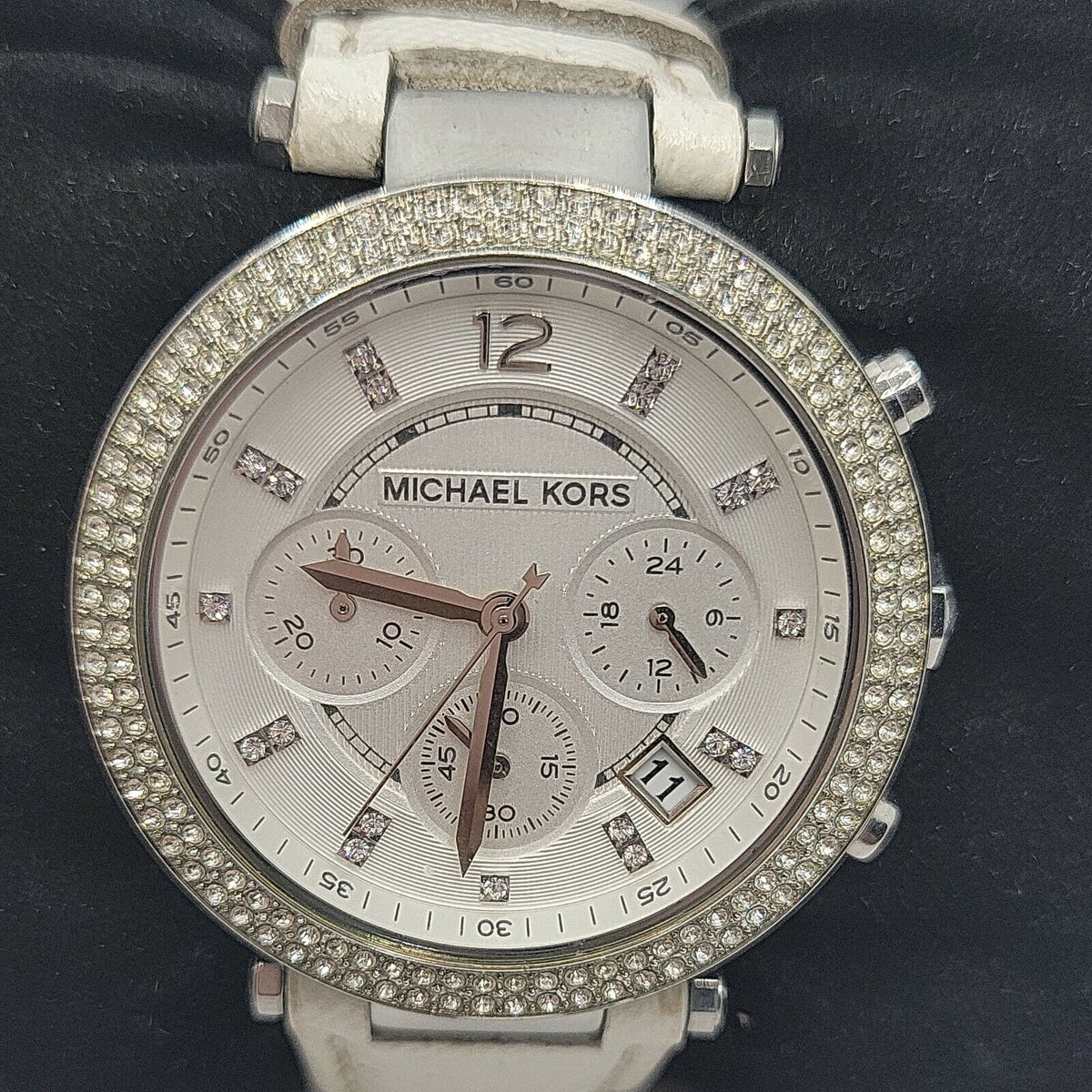  Shop Authentic Michael Kors Parker White Dial White Leather Strap Watch for Women - MK2277 - Luxxuri