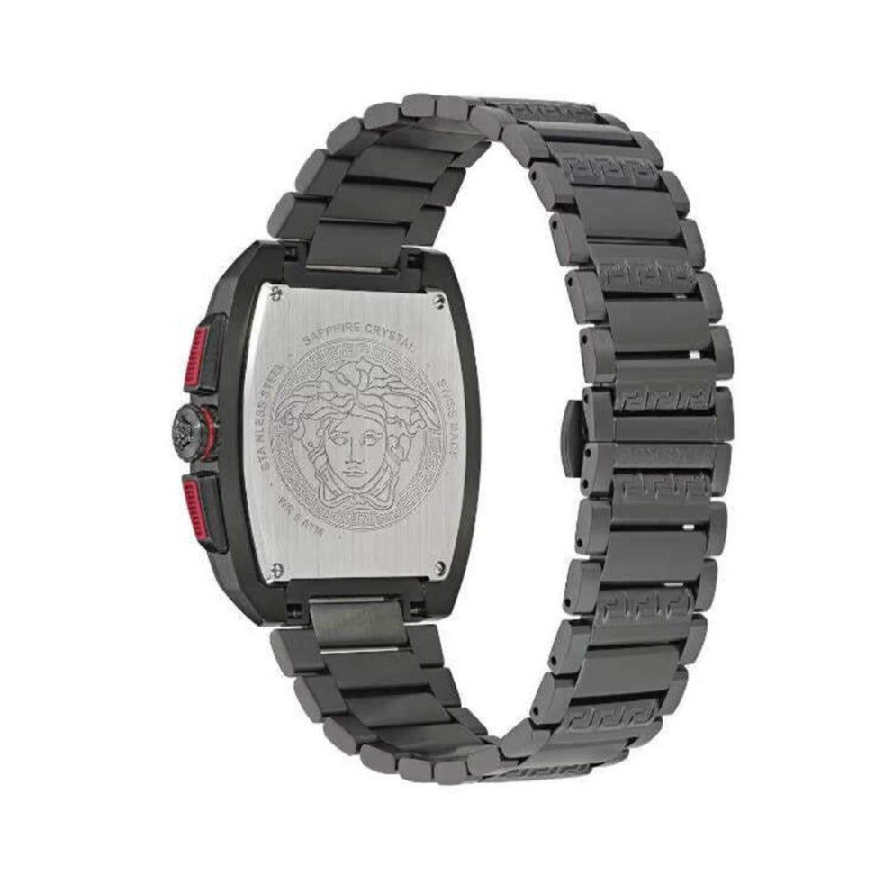  Shop Authentic Versace Dominus Chronograph Quartz Black Dial Black Steel Strap Watch For Men - VE6H00623 - Luxxuri