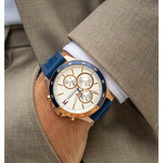  Shop Authentic Tommy Hilfiger Bank Multifunction Quartz White Dial Blue Rubber Strap Watch for Men - 1791778 - Luxxuri