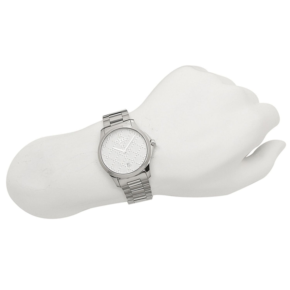  Shop Authentic Gucci G Timeless Quartz Silver Dial Silver Steel Strap Watch For Women - YA126459 - Luxxuri