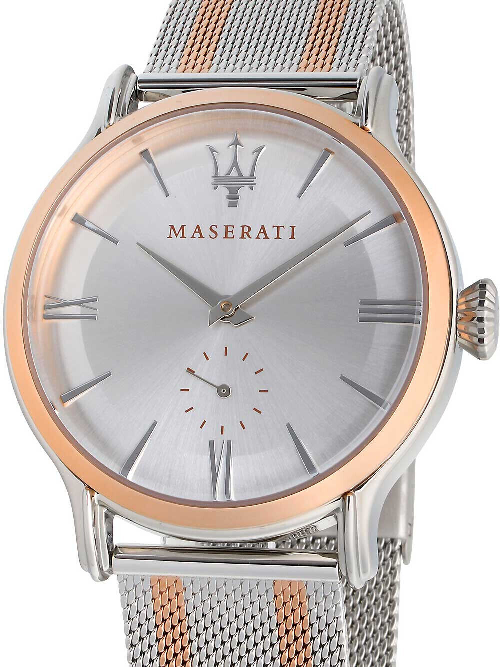  Shop Authentic Maserati Epoca Silver Dial Two Tone Mesh Bracelet Watch For Men - R8853118005 - Luxxuri
