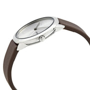  Shop Authentic Calvin Klein Minimal Silver Dial Brown Leather Strap Watch for Men - K3M221G6 - Luxxuri
