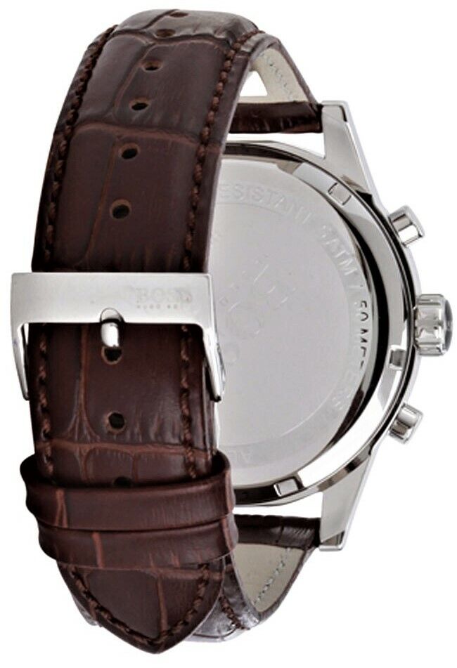  Shop Authentic Hugo Boss Jet Chronograph Quartz Silver Dial Brown Leather Strap Watch For Men - HB1513280 - Luxxuri